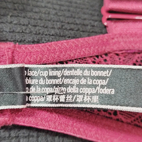 32C Victoria's Secret Semi Sheer Lace Balconette‎ Underwire Bra  Burgundy - Picture 6 of 7